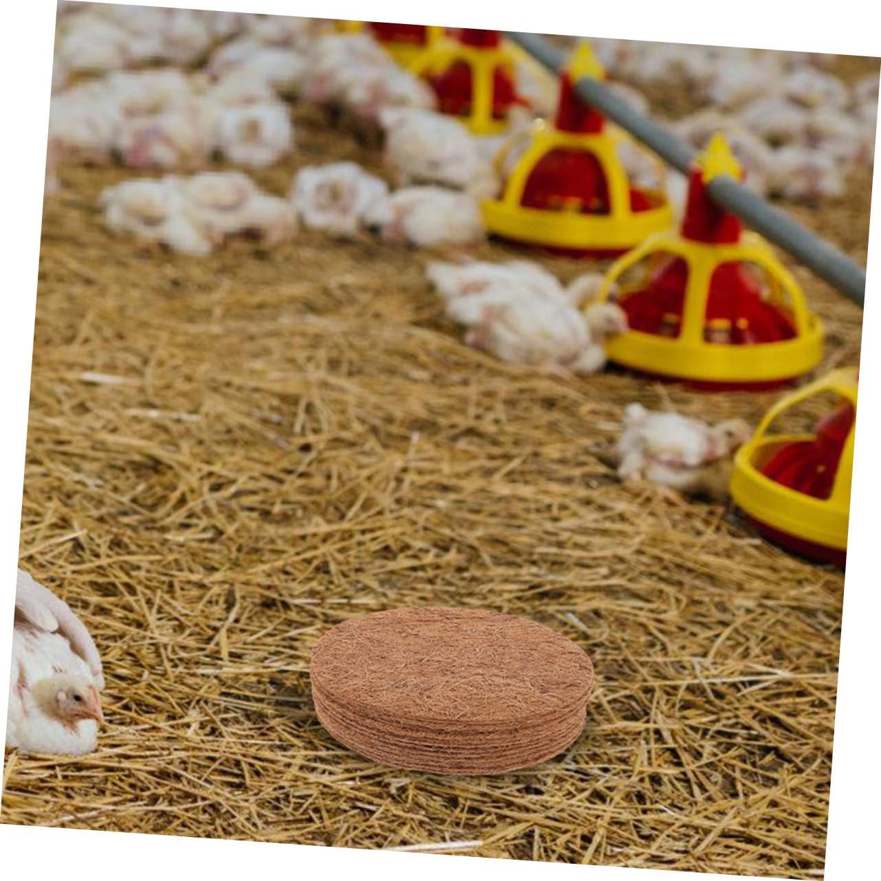 Hemoton 10pcs Bird Nesting Pads Pigeon Nest Mat Natural Coconut Egg Protection Long-Lasting Chicken Coop Bed Easy to Install