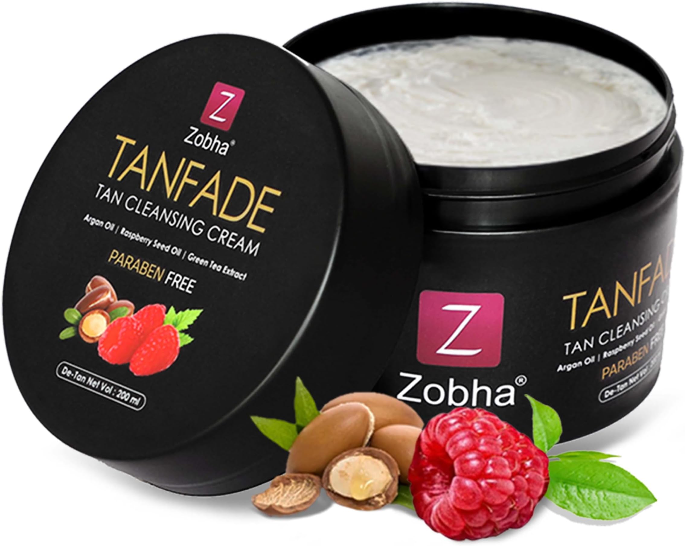 Zobha’s TanFade Tan Removal Cream – Fast-Acting, Non-Bleaching Formula with Argan Oil & Green Tea – Fades Tan, Dark Spots & Sun Damage in 20 Minutes-200ml