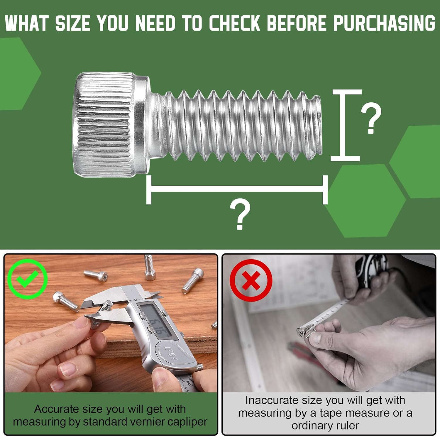uxcell Hex Socket Bolts Kits (M1.4 M1.6 M2 M2.5), 304 Stainless Steel Hex Socket Drive Screw, Silver Tone