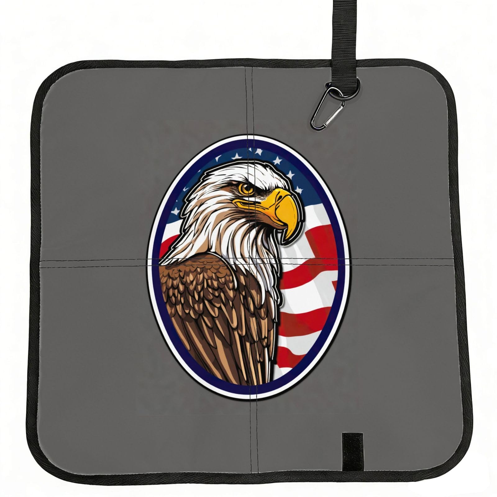 AYYQWE American Bald Eagle Print Foldable Seat Cushion Portable Chair Pad Office Commuting Picnic Camping Outdoor