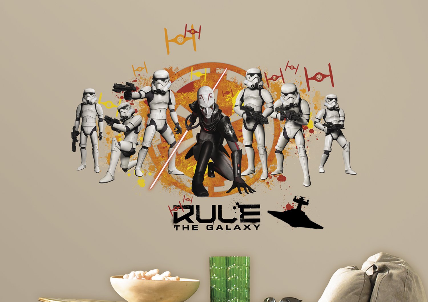 Stickers muraux géants Star Wars transformez votre salon en base spatiale impériale