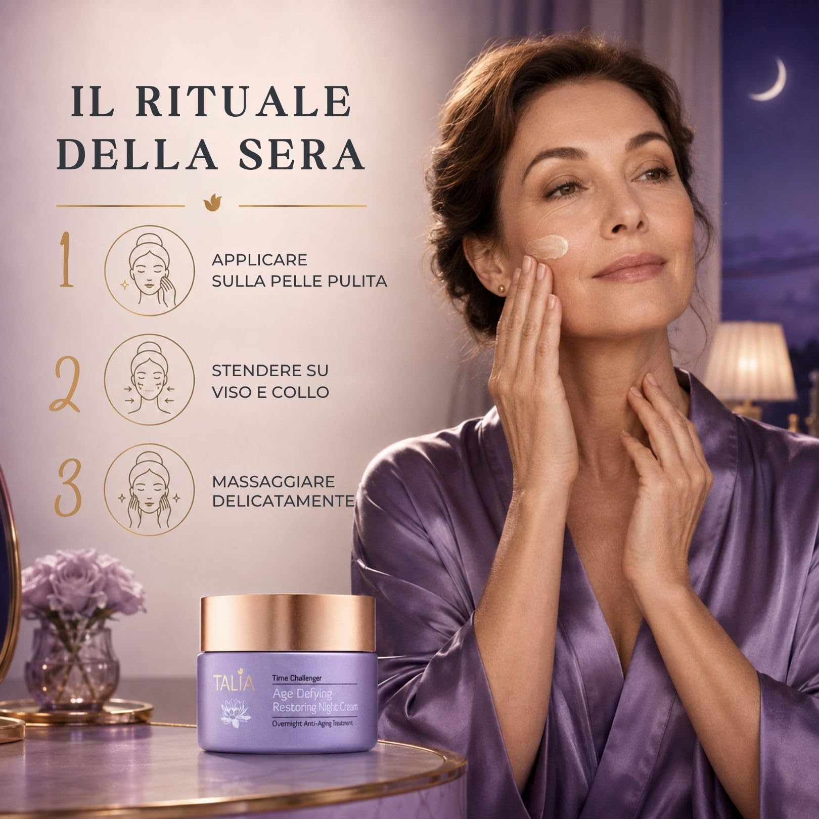 TALIA - Crema Notte con Vitamina C e Acido Ialuronico - 50 ml