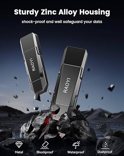 Miniatura 6 de RAOYI SSD externo USB C de 256 GB, unidad de estado sólido 2 en 1 de hasta 450 MBs USB 3.2 dual + unidad de pulgar tipo C unidad portátil SSD para