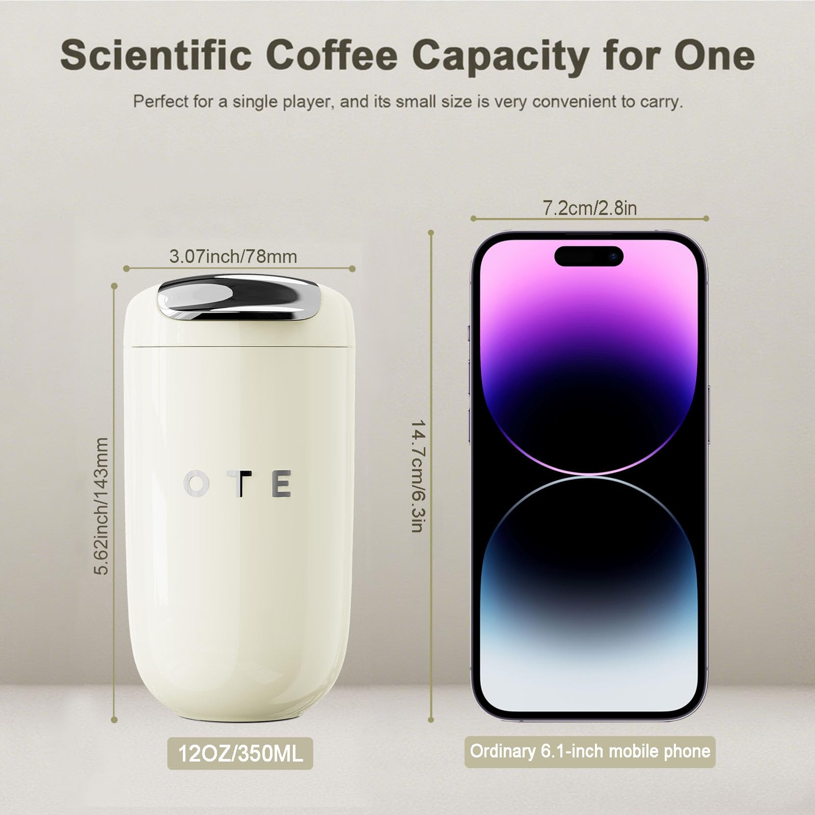 OTE Taza de café de viaje de 350 ml, a prueba de fugas, mantiene el hielo y el calor, vaso aislado al vacío de 350 ml, acero inoxidable sin BPA, tazas de café reutilizables, color rojo