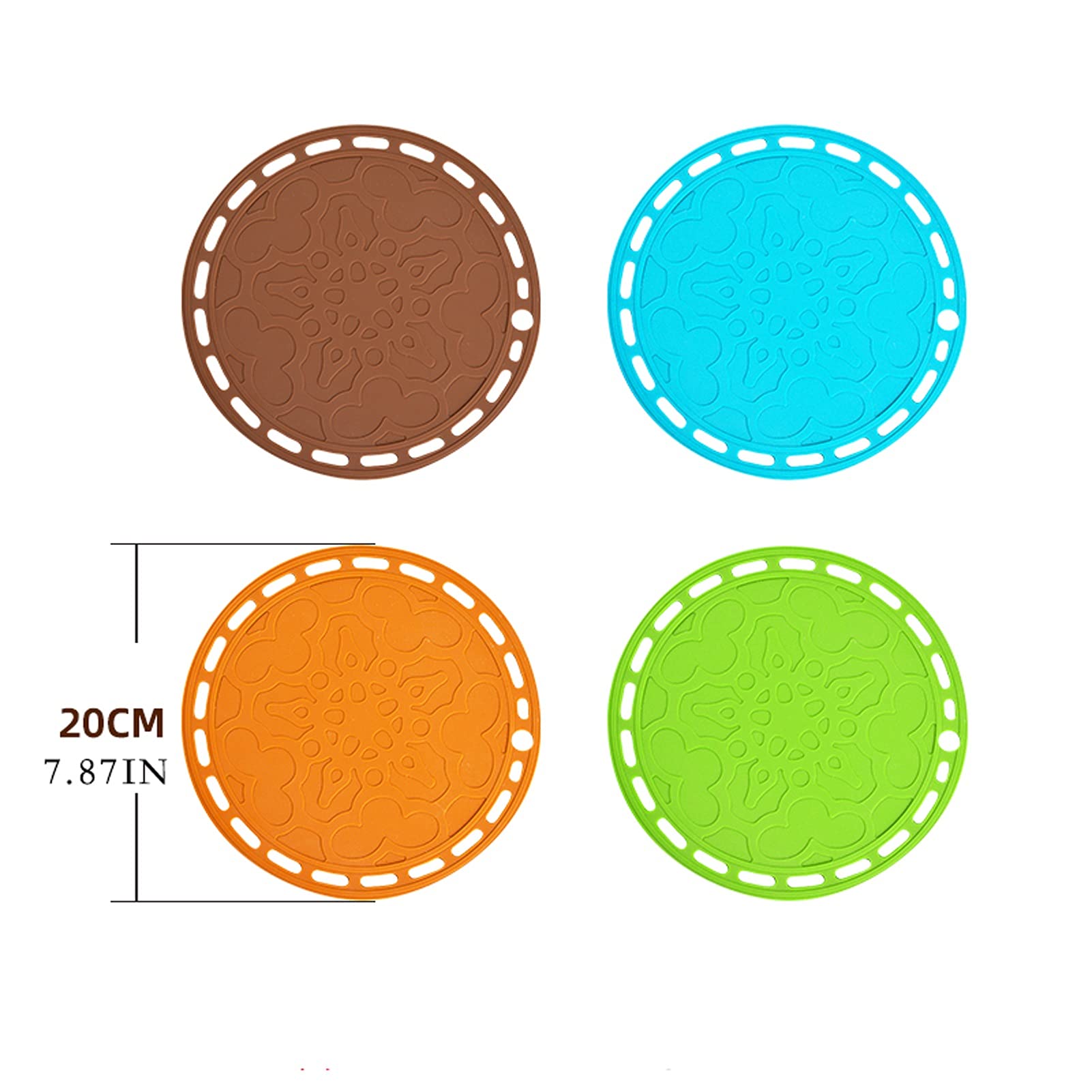 Untersetzer Silikongetränk Untersetzer Set von 6 runden Coaster Hitze Isolierung Tasse Kaffee Untersetzer Matten for Getränke verhindern Möbel und Tischplatten Getränkeuntersetzer (Color : Blauw)