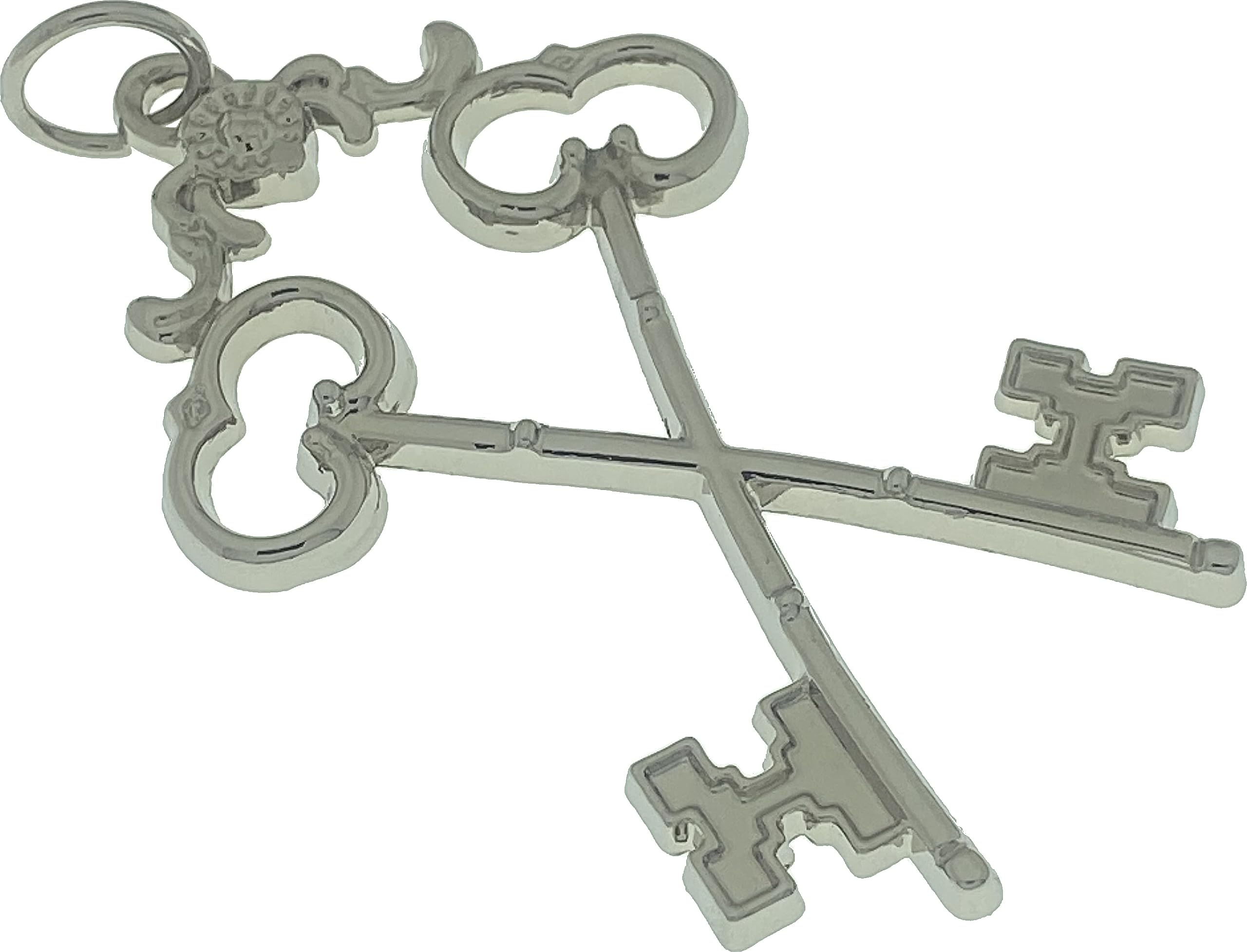 DEURA Masonic Treasure Key Silver Plated Blue Lodge Officer Collar Jewel Size: 2.50