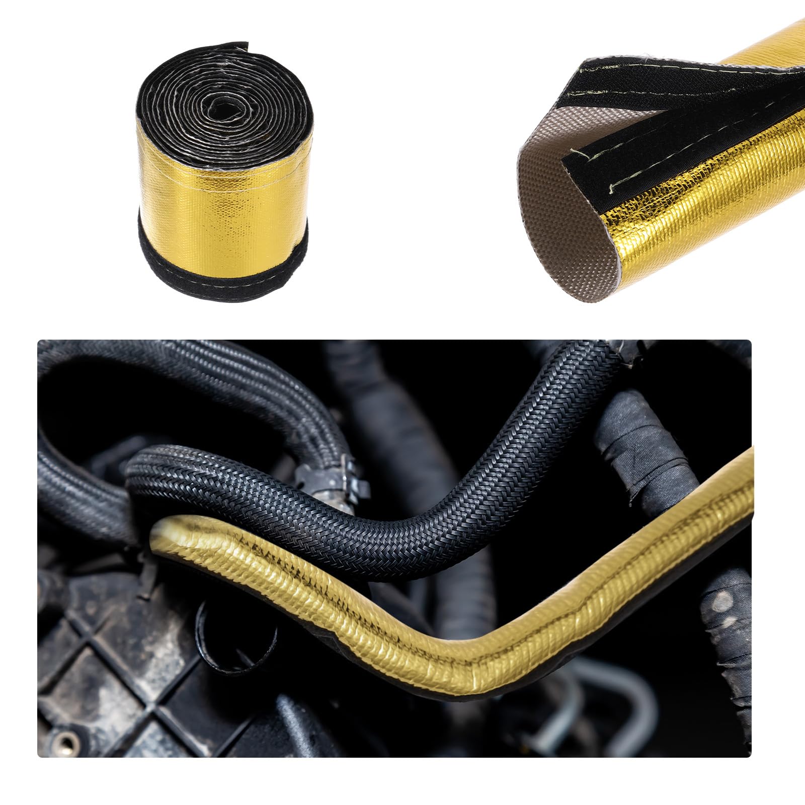 Manchon Aluminisé Pour Protection Thermique - 12mm X 300cm | Avec Attaches Inox