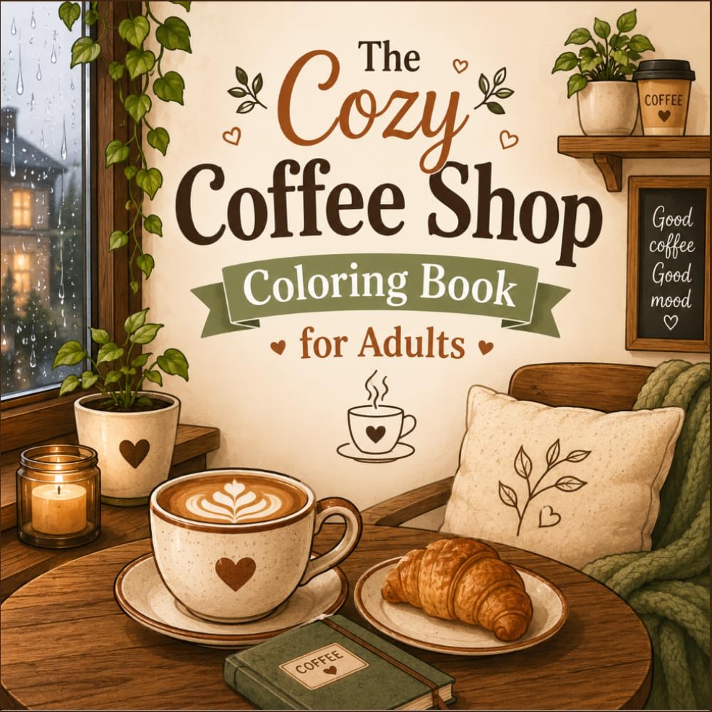 The Cozy Coffee Shop Coloring Book for Adults: Relaxing Café Corners, Warm Drinks & Hygge Coffee Moments to Color