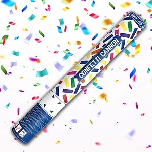 Cannone Coriandoli 35cm - Cuore Bianco/Oro 100% BIODEGRADABILE