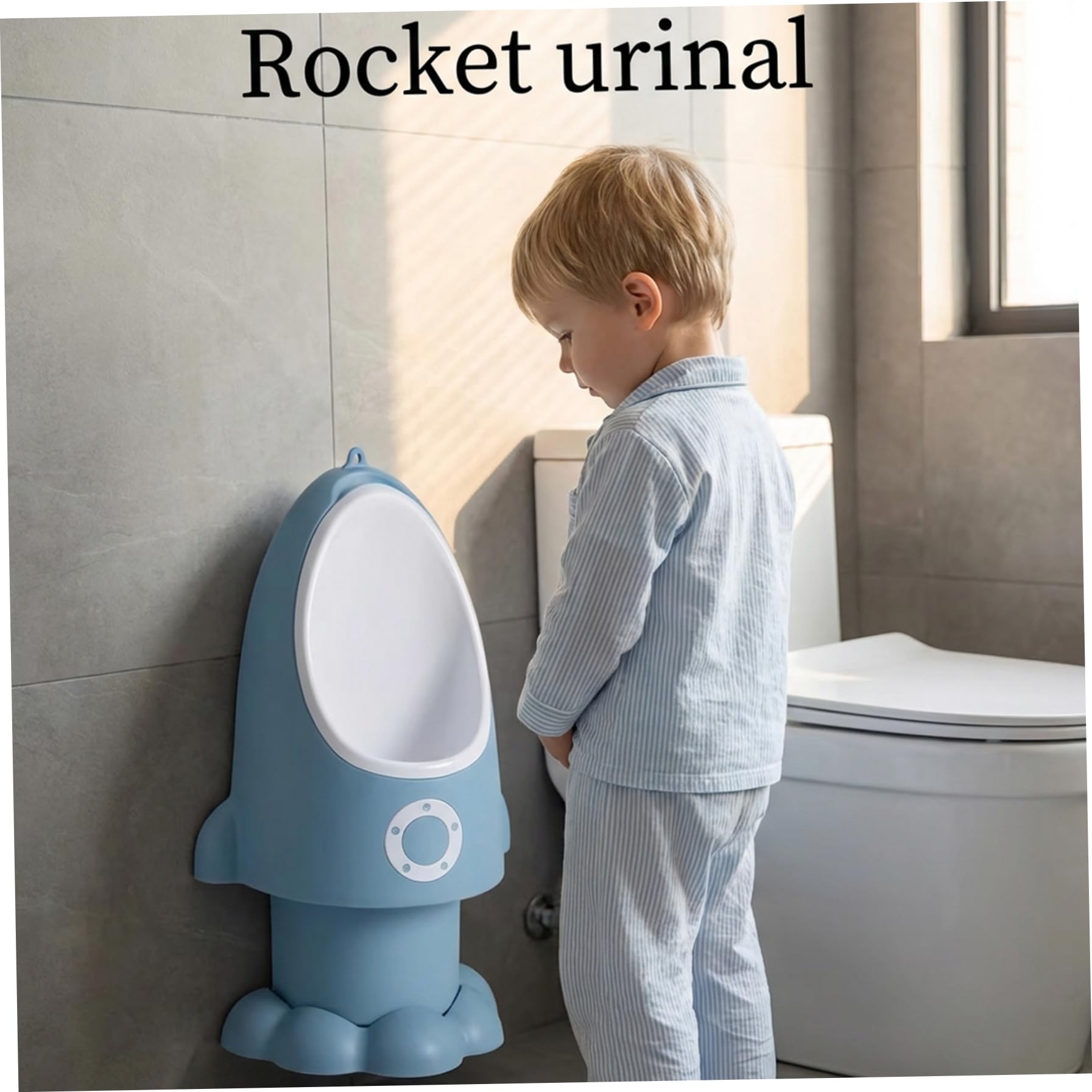 Kleinkind-Urinal, verstellbares, spritzwassergeschütztes Baby-Töpfchen mit lustiger Cartoon-Form zum Aufhängen/Stehen, leicht zu reinigendes Trainingstöpfchen für Jungen von 1–6 Jahren, Wathet