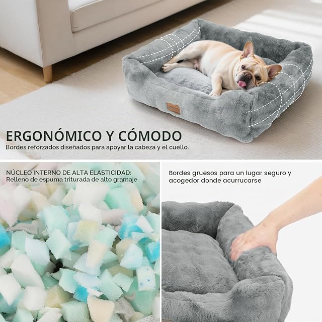 Foto 3 de 8 de Nobleza Cama para Perros Pequeños y Gatos, Felpa de Burbujas Ultrasuave, Acolchado Reforzado