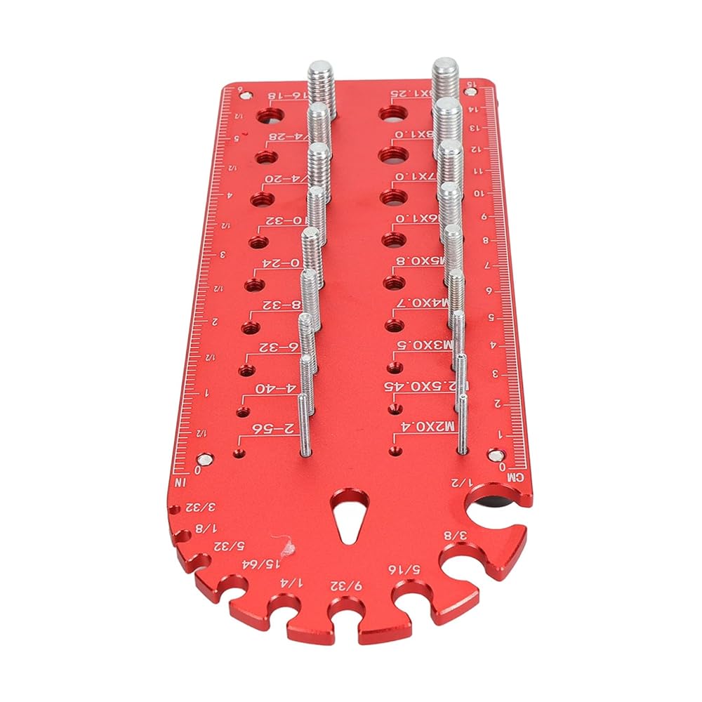 Wall-Mountable Nut and Bolt Thread Checker Gauge with 18 Metric & Standard Sizes view 4