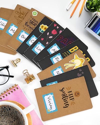 Miniatura 10 de Gwybkq Cuadernos pequeños de bolsillo sin forro, paquete de 12 mini bloc de notas, cuaderno de bocetos en blanco, bloc de notas para niños, notas