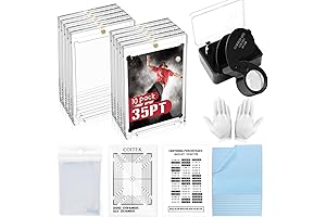 COITEK Card Centering Grading Tool Kit with Magnetic Card Holders, Magnifying Glass, and Card Sleeves