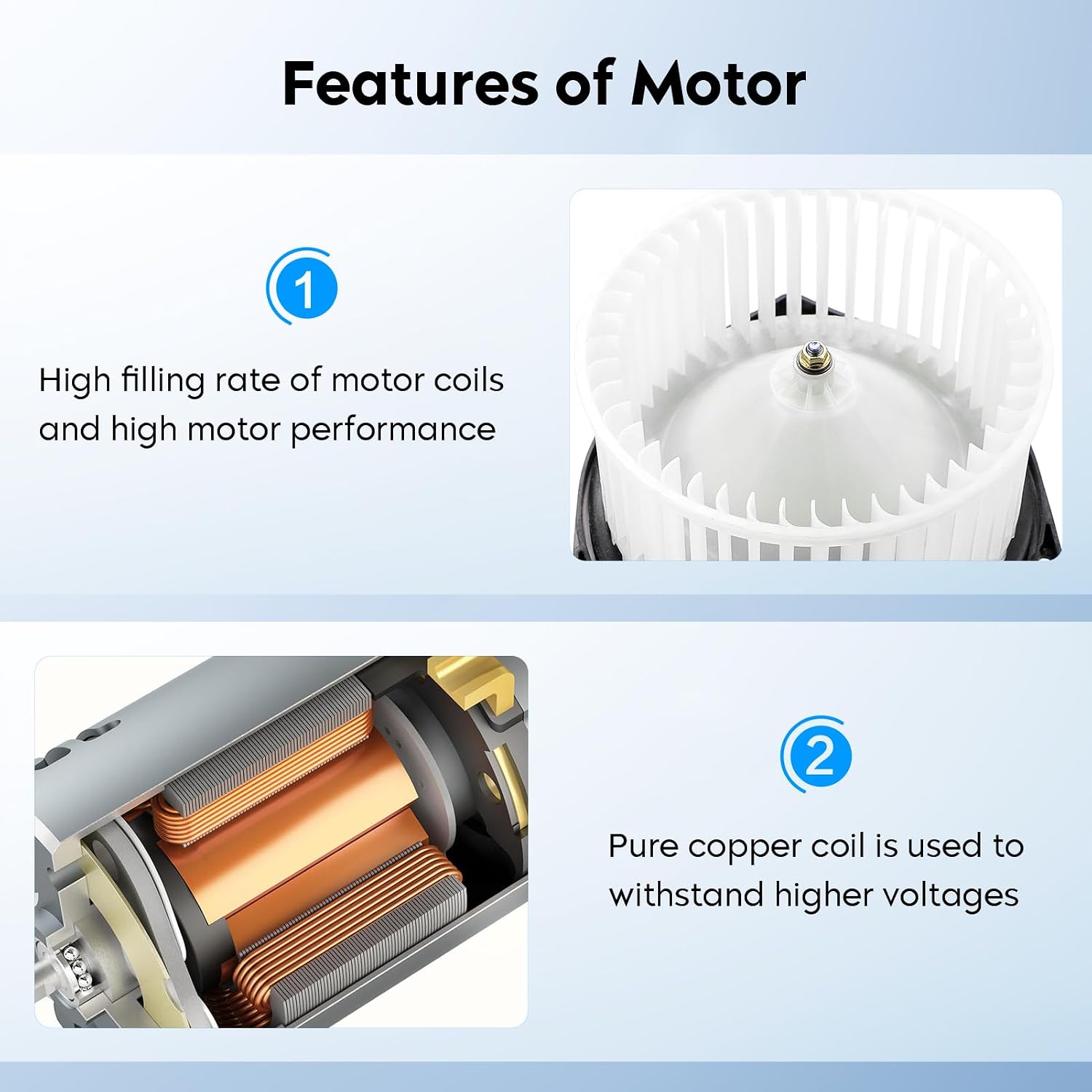 HVAC Heater Blower Motor Assembly for Infiniti G20 99 01 02, Infiniti I30 96-99, Infiniti QX4 97-03, Nissan Maxima 95-99, Nissan Pathfinder 96-04, Replaces 700044