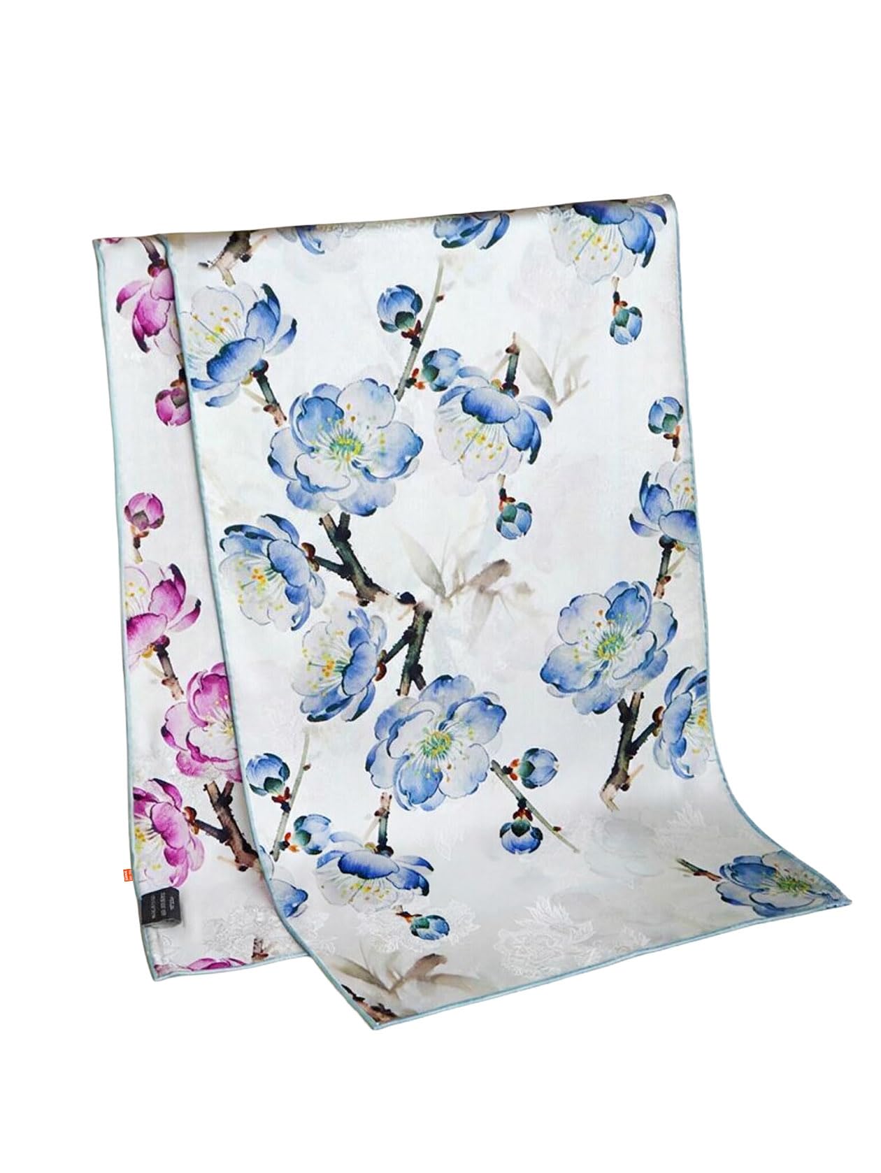 HangErFeng Sciarpa di seta Peonia Jacquard Fiore Stampa Reversibile Wrap 1667