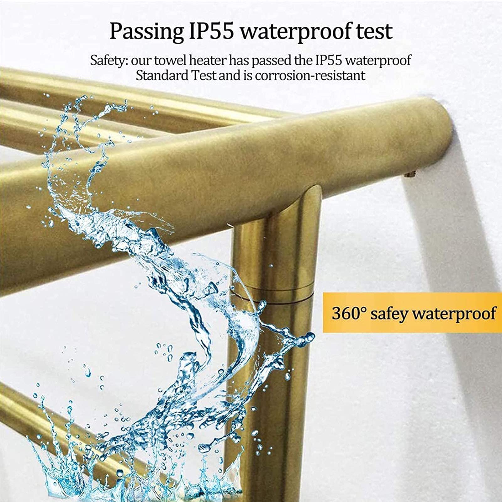 Spazzola Ottone Scaldasalviette In Ottone Spazzolato 40x60cm - Per Bagno Moderno, Connessione 1/2", 5 Anni Garanzia Termosifone Da Parete - Foto 8