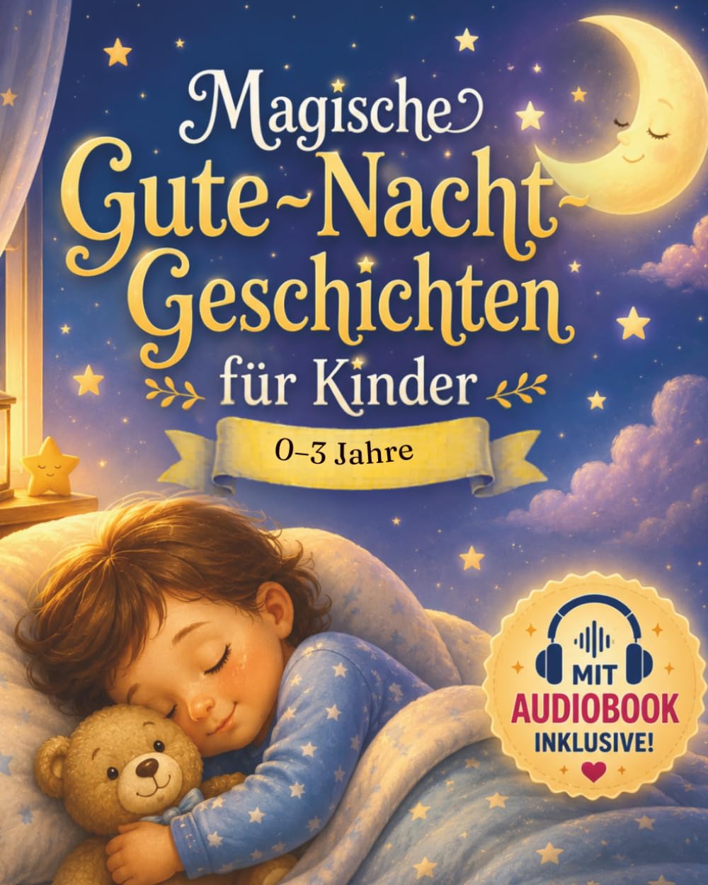 Magische Gute-Nacht-Geschichten für Kinder (0–3 Jahre): Kurze Einschlafgeschichten mit Träumen, Sternen, Mond und zauberhaften Figuren – Illustrierte Geschichten zum Einschlafen für ruhige Abende