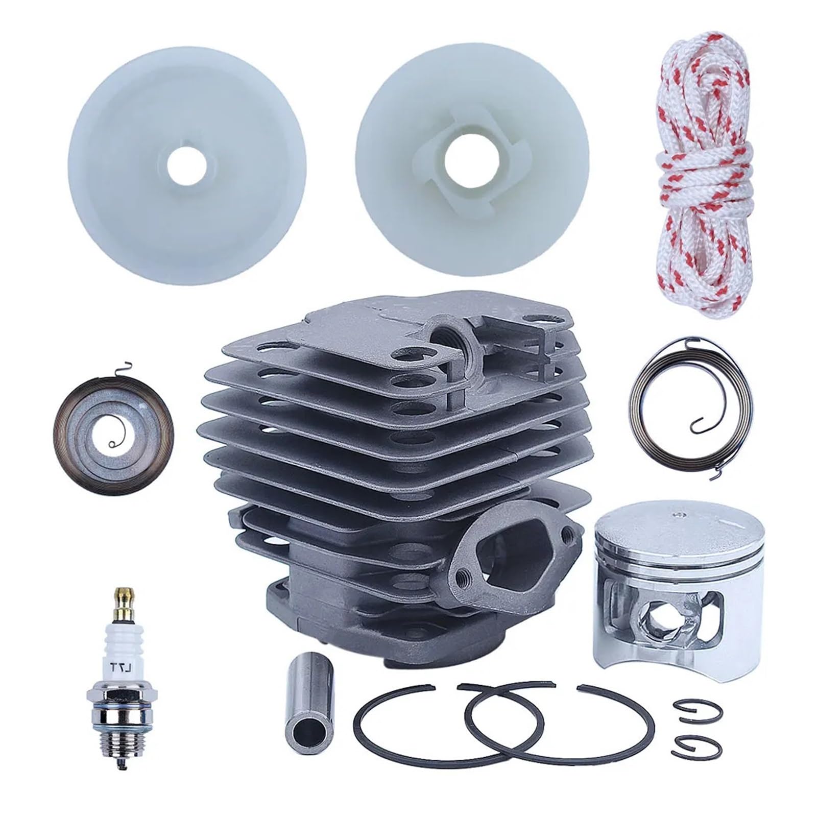 Kit cylindre-piston 43 mm pour tronçonneuse 4500 avec bougie et démarreur complet