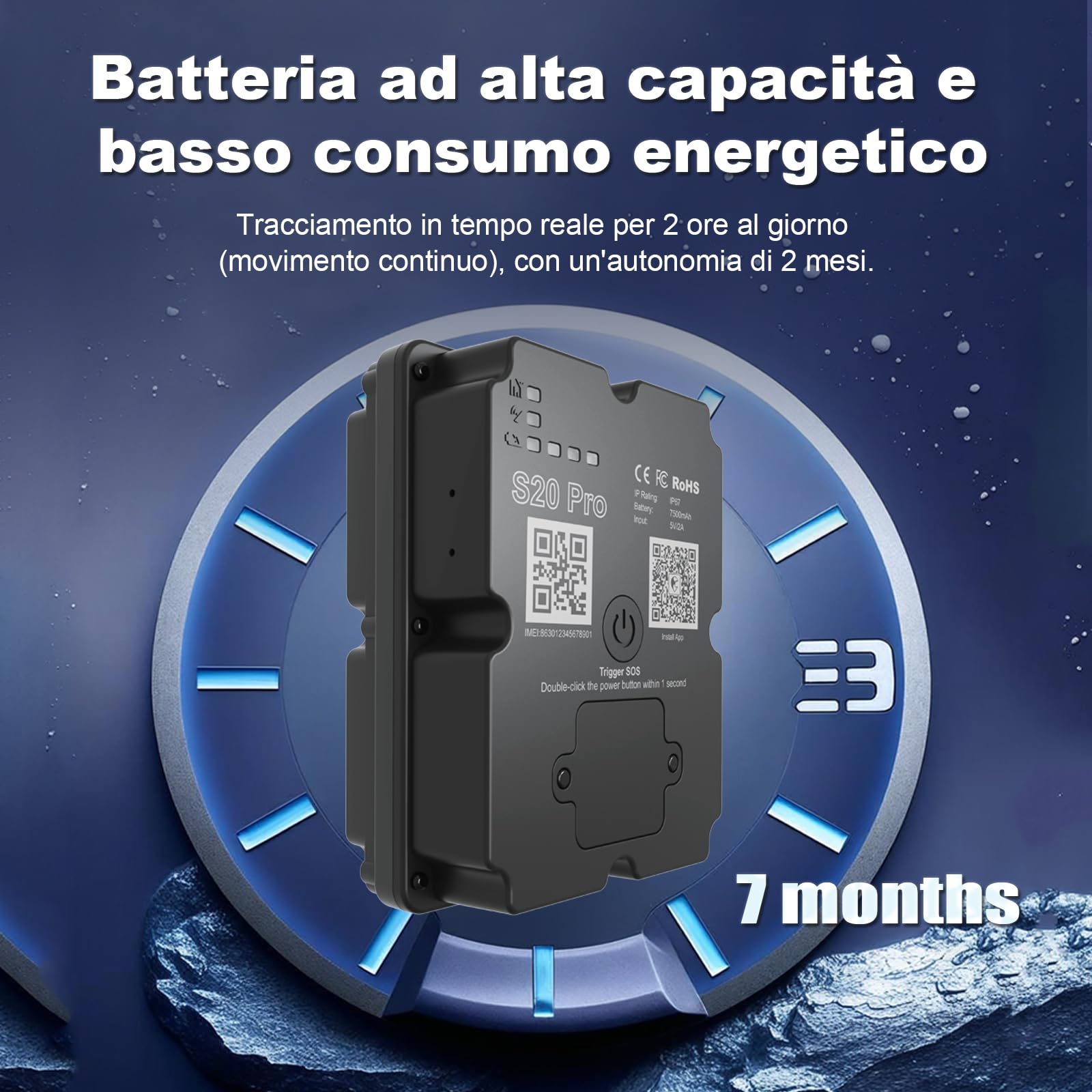 Localizzatore GPS per veicoli, 100% impermeabile, magnetico, 4G LTE, lunga durata della batteria 2–7 mesi, distanza illimitata, abbonamento richiesto, più allarmi, localizzatore nascosto