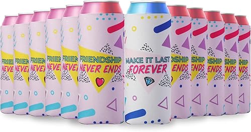 Enfriadores de latas delgados para despedida de soltera de los años 90 12 paquetes con temática de los años 90 despedida de soltera