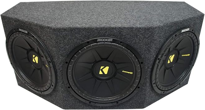 Kicker 44CWCS104 CompC Loaded Triple 10" Sub Box Sealed Subwoofer Enclosure | Comp C series 3 drivers factory-mounted, tight accurate bass, custom cabinet build, easy hookup to your amp, 10 inch size