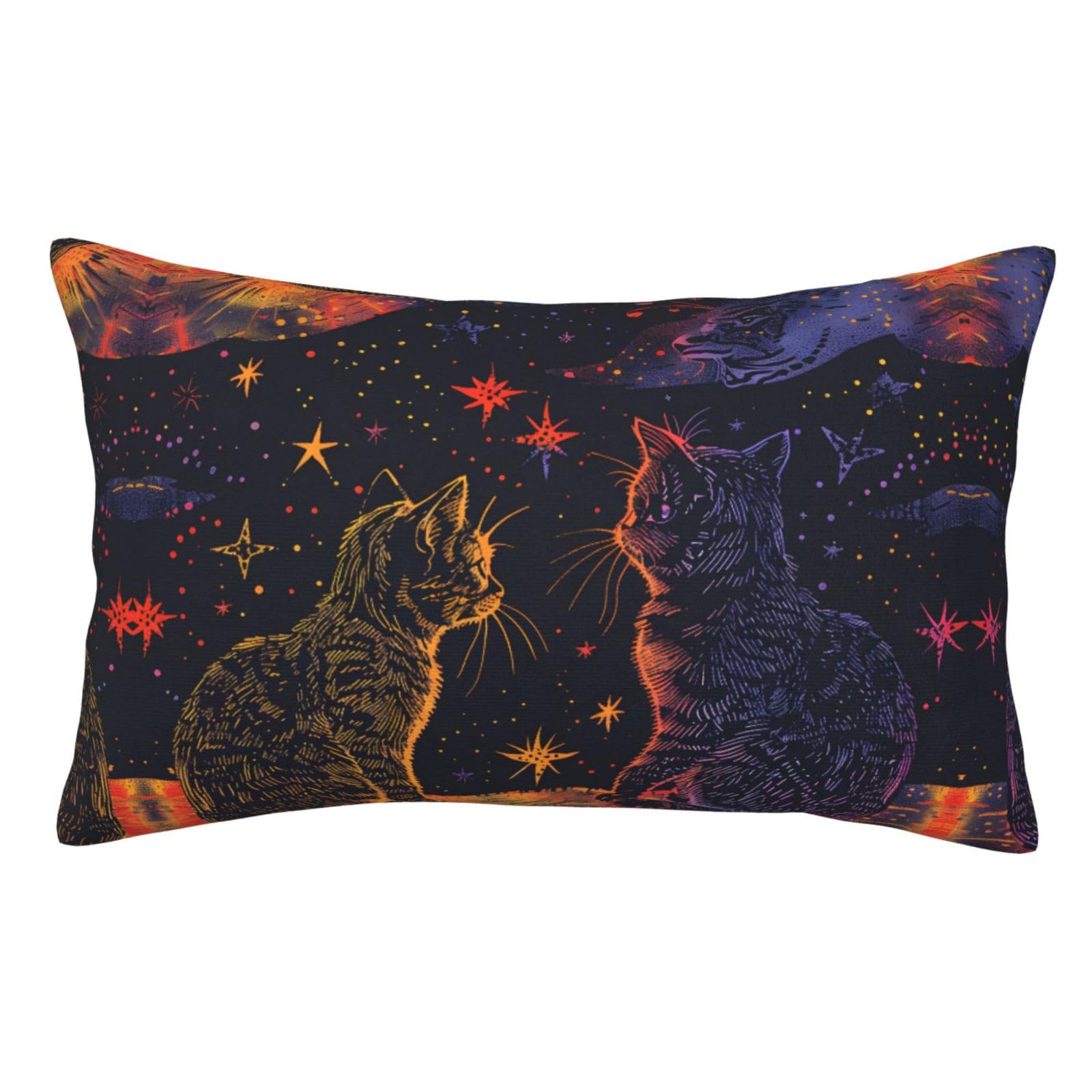 Fundas de cojín de gatos artísticos 40x60 cm para decoración elegante de oficina y salón