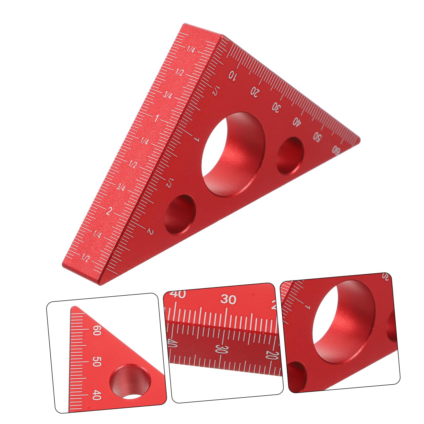 UKCOCO 2 Piezas Regla de Carpintero de Aleación de Aluminio con Clara Regla de Ángulo para Herramienta de Medición para Diy