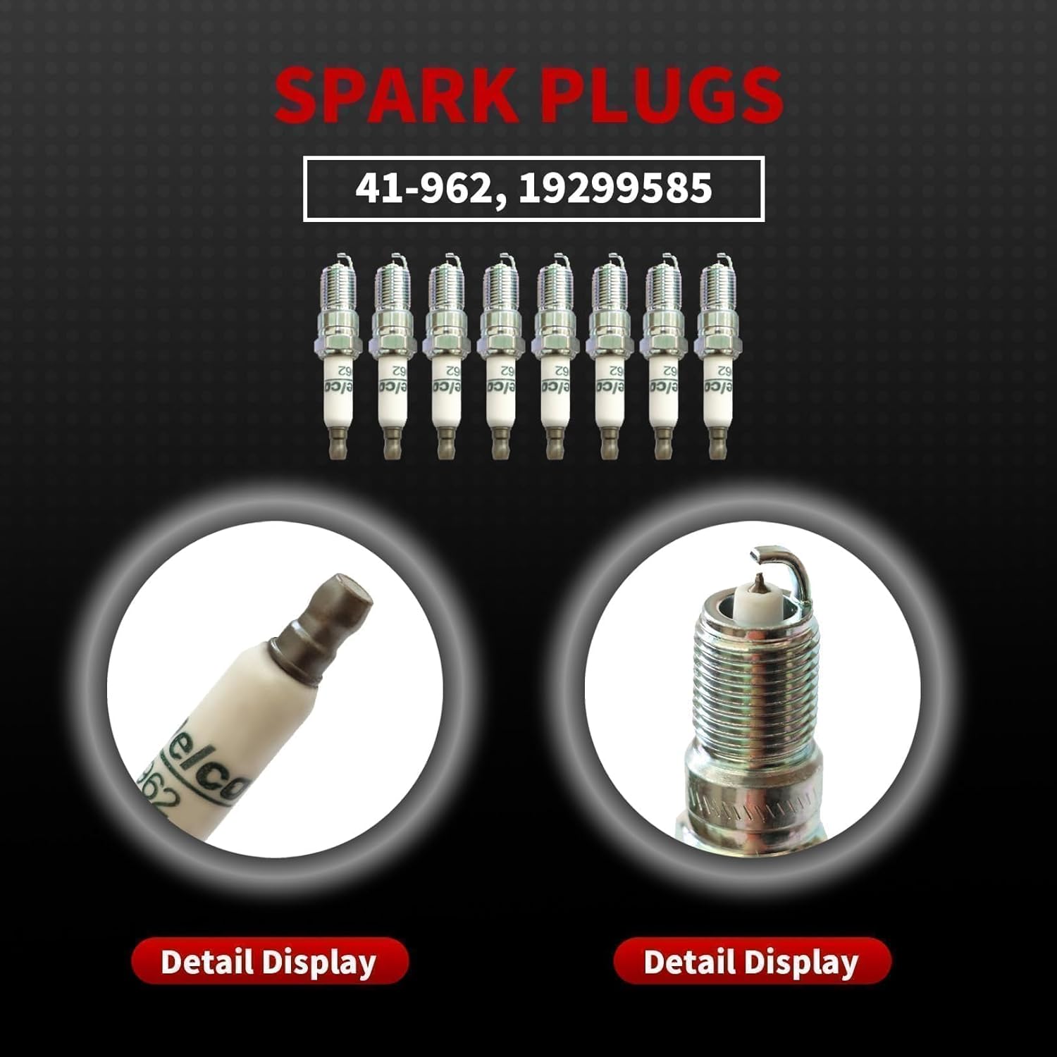 8 Pack UF271 Ignition Coils Double Iridium Spark Plugs & Wires Compatible with Silverado/Sierra 1500 2500 3500 Compatible with Yukon XL 1500 2500 1999-2007 4.8L 5.3L 6.0L 19299585