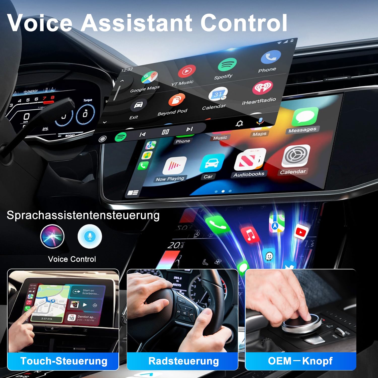Wireless CarPlay Adapter für Apple iPhone & Android, 2026 Upgrade von Wired auf Wireless–Plug & Play, Mini & Stable T-Design, CarPlay Wireless Adapter für Auto-Navigation Übertragen