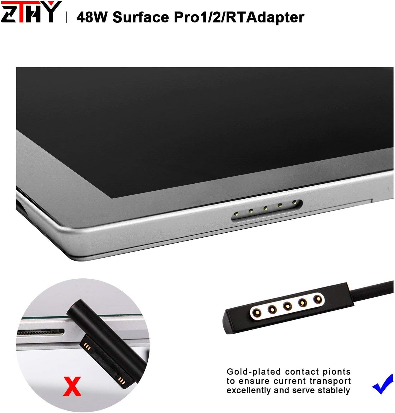 50% оƒƒ Dіѕсоunt Surface Pro 2 Surface Pro 1 Charger,48W 12V 3.6A Power Supply AC Adapter for Microsoft Surface Pro 2 Surface Pro 1 Surface RT with 6Ft Power Cord Model A1536 A1512 A1601 by ZTHY
