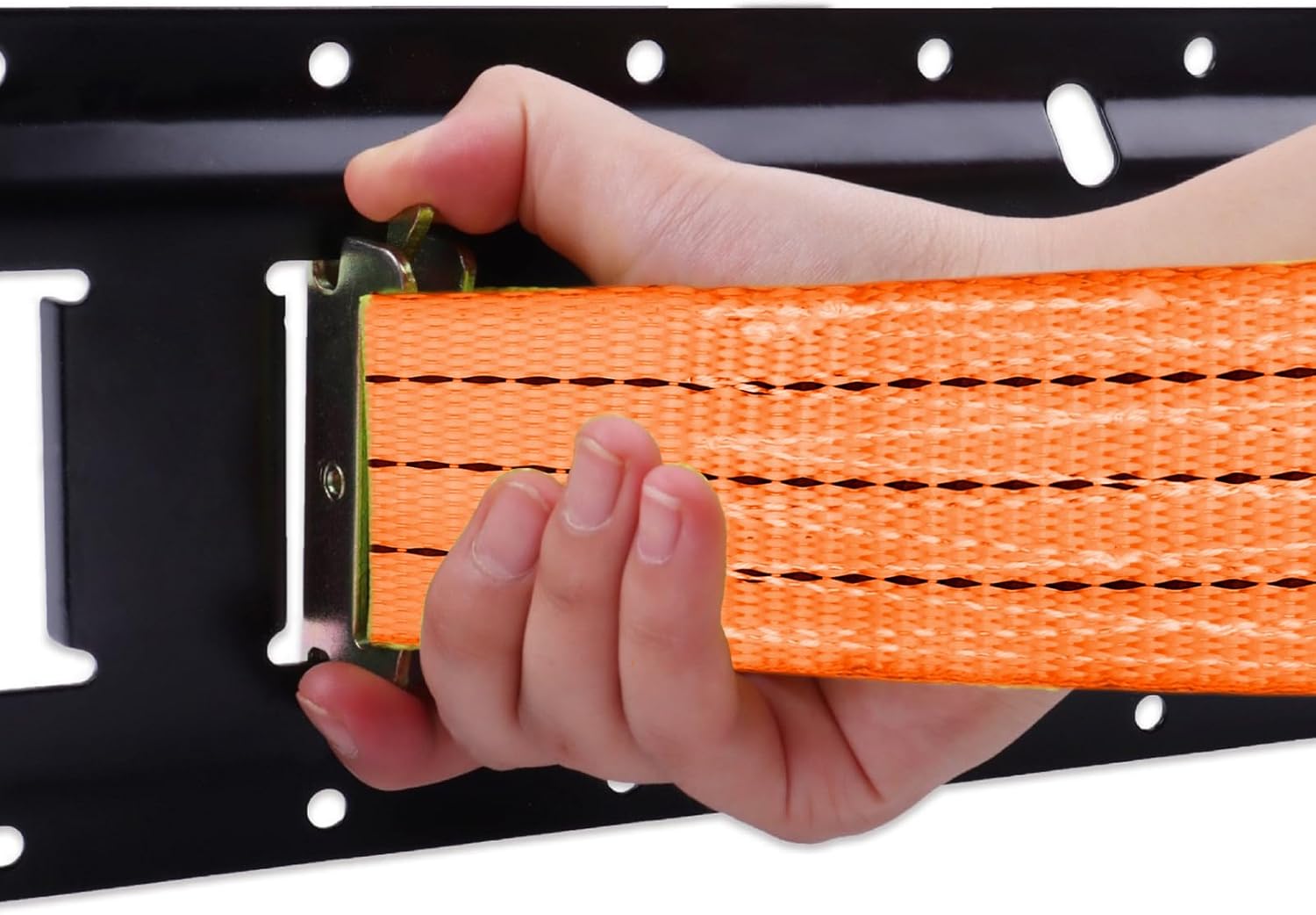 8 Pack 2" x 15' Heavy Duty E-Track Ratchet Straps - 4500LBS Break Strength - Tie Down Straps for Trucks, Trailers, Motorcycles, and Cargo(Orange) - Image 6