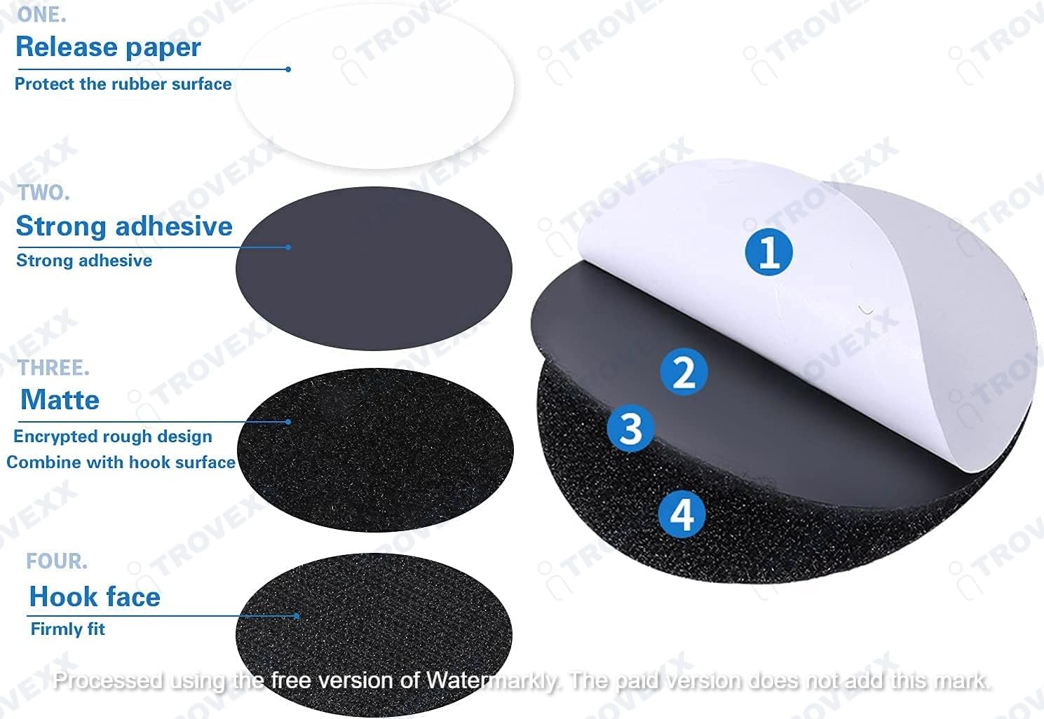 Velcro Sticker Double-Sided Sticker Back -Heavy Duty Rug Carpet Gripper Pad Wall Mounting Mats Rugs Bed Sheets Pillows Sofa Mattress Coins for Home Office Car Phone Mount (10Pcs) 1