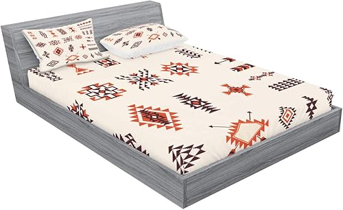 Miniatura 262 de Ambesonne - Juego de sábanas bajeras y fundas de almohada, diseño clásico botánico, plantas de jardín vintage, juego de 3 piezas con estampado