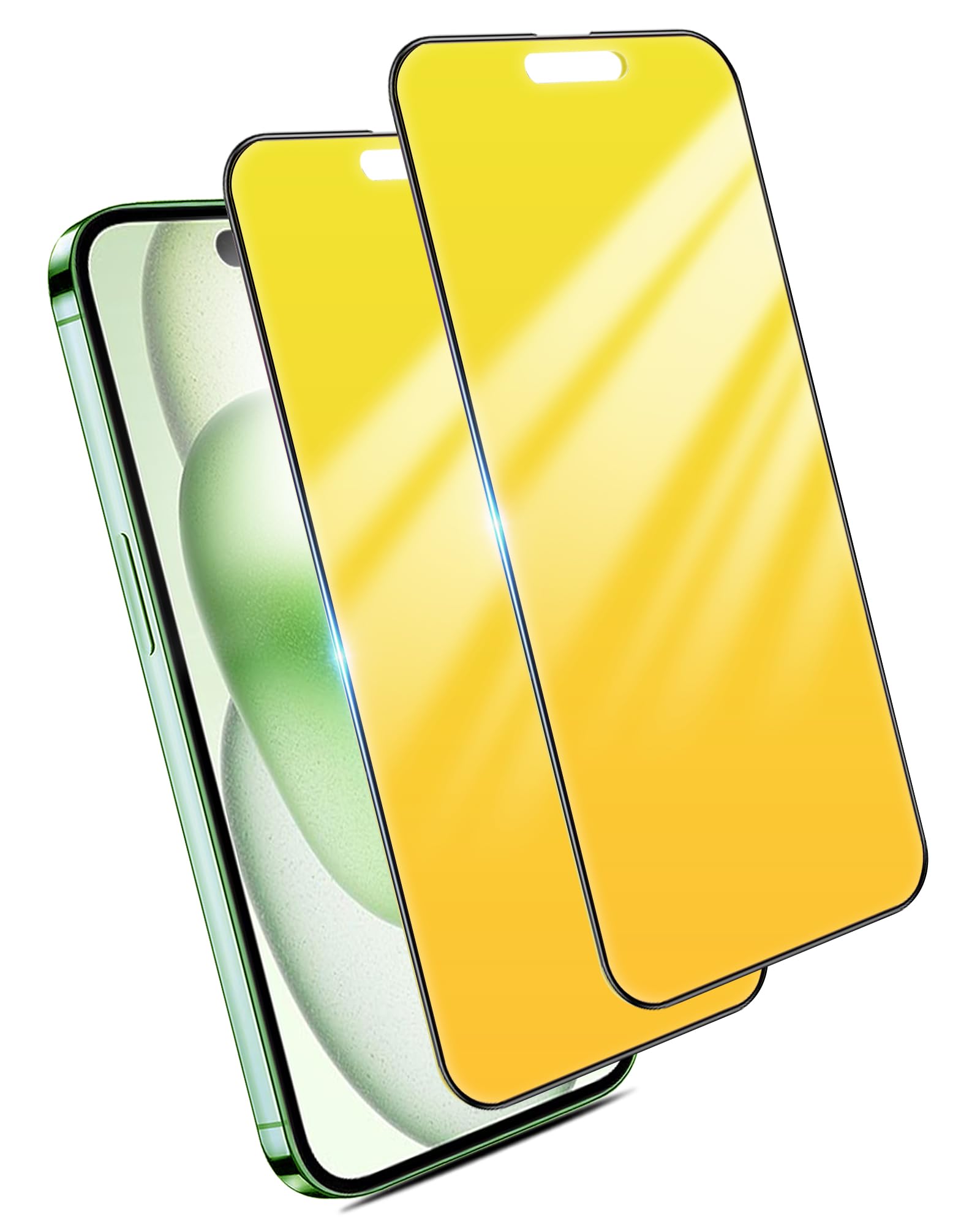 for iPhone 14 Pro Max and for iPhone 15 Plus Privacy Screen Protector Gradient colorful Anti Spy Tempered Glass 2 PACK 25° anti Blue light eye protection Easy Installation Frame 6.7 inch Gold