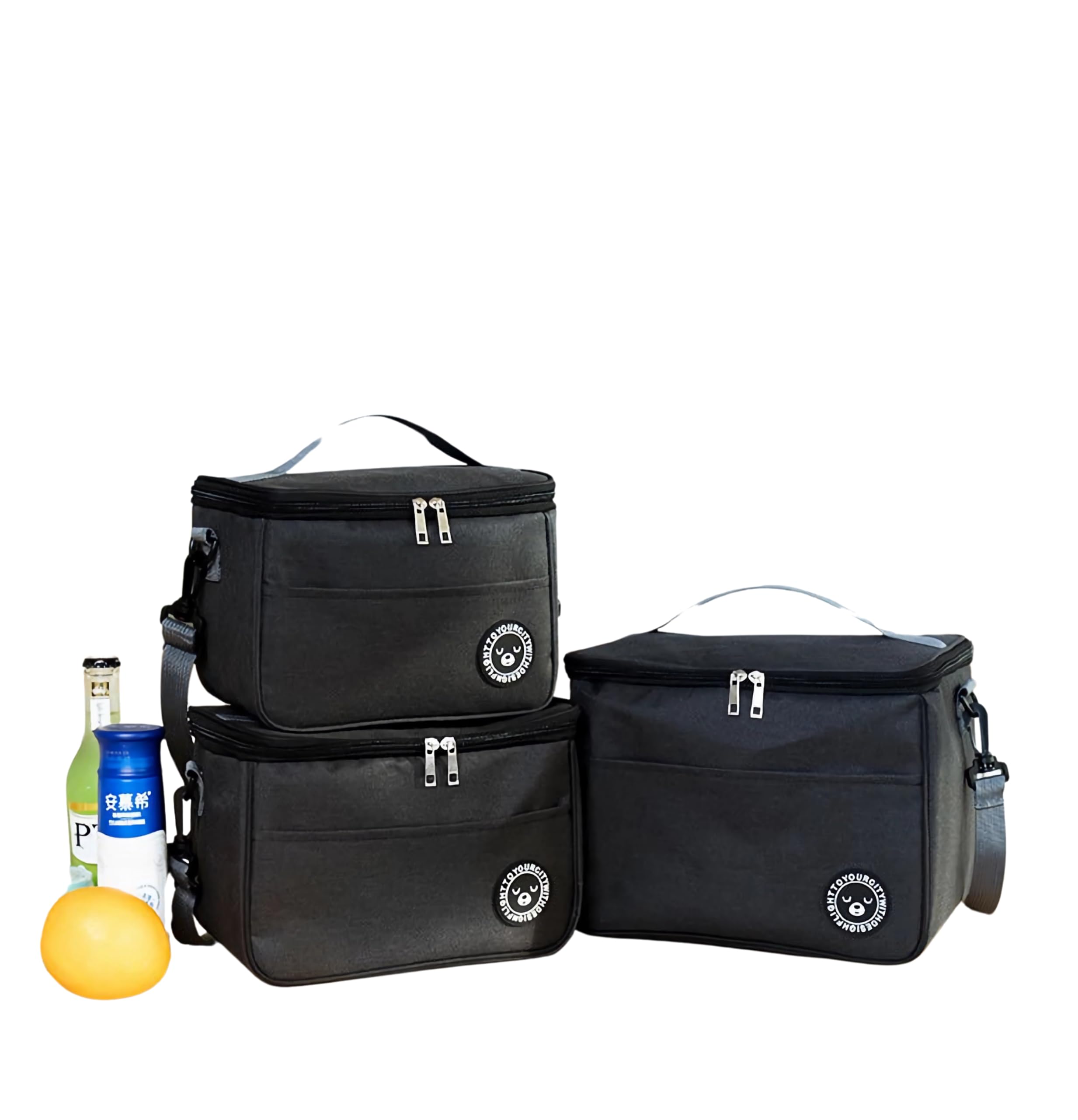 Genérico Bolsa de Almuerzo Térmica de 6L, Impermeable y Aislante, Gran Capacidad, Nevera Portátil con Correa de Hombro Ajustable para Trabajo, Oficina, Escuela, Picnic y Comidas (NEGRO)