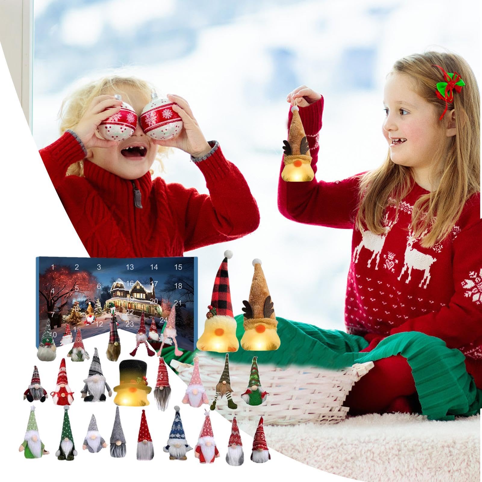 Weihnachts-Adventskalender Süße Weiche Leuchtende Plüschpuppen-Dekoration | 24 Boxen Weihnachtskristallpuppe Für Festtag, Wohnzimmer, Schlafzimmer, Sofa, Auto, Erwachsene und