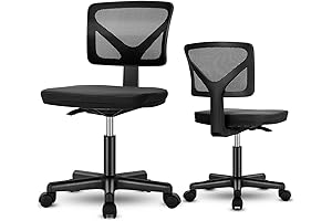 Armless Mesh Office Chair for Small Spaces