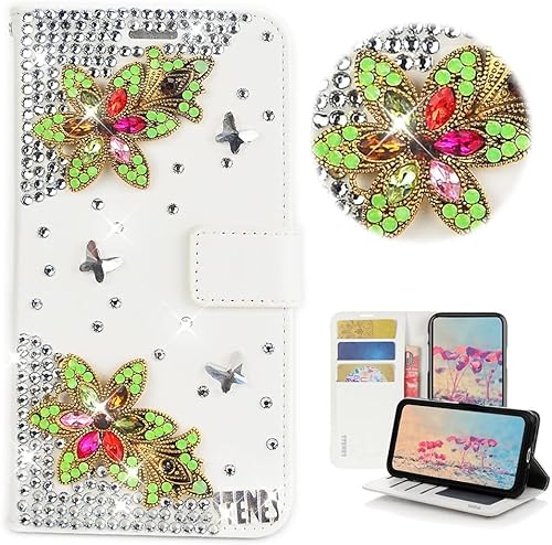 Miniatura 1 de STENES Bling - Funda tipo cartera para teléfono compatible con Samsung Galaxy Z Fold 2 5G, elegante, hecha a mano en 3D, diseño de flores retro,