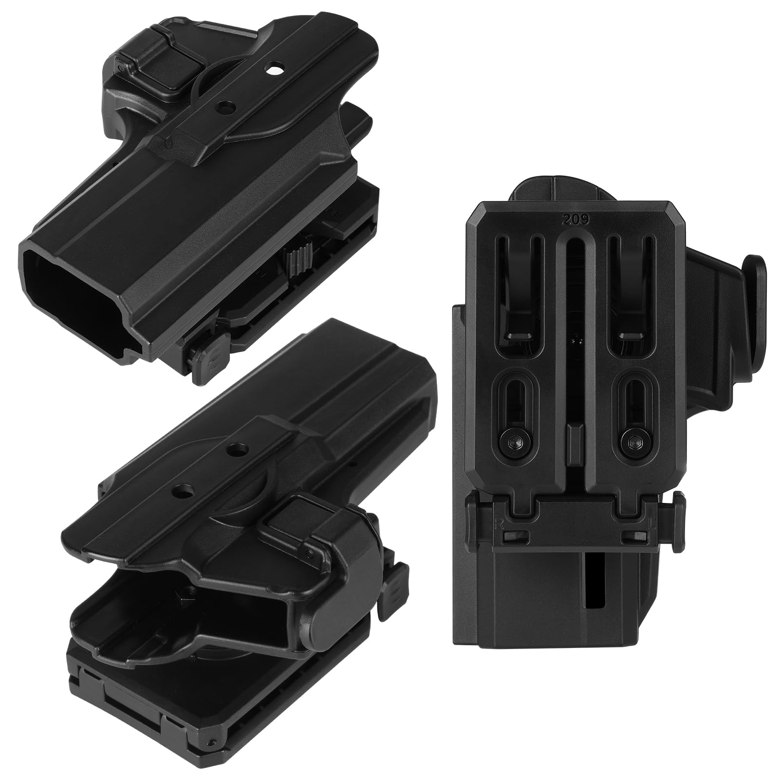 Fondina per Pistola Glock efluky, Compatibile con Glock 17/19/19X/22/23/31/32 (Gen1-5), Nero, Ambidestra