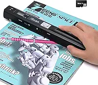 Scanner de documentos A4, scanner de fotos portátil com cartão de memória de 16 GB, 900DPI, JPG, PDF, USB, Preto/branco