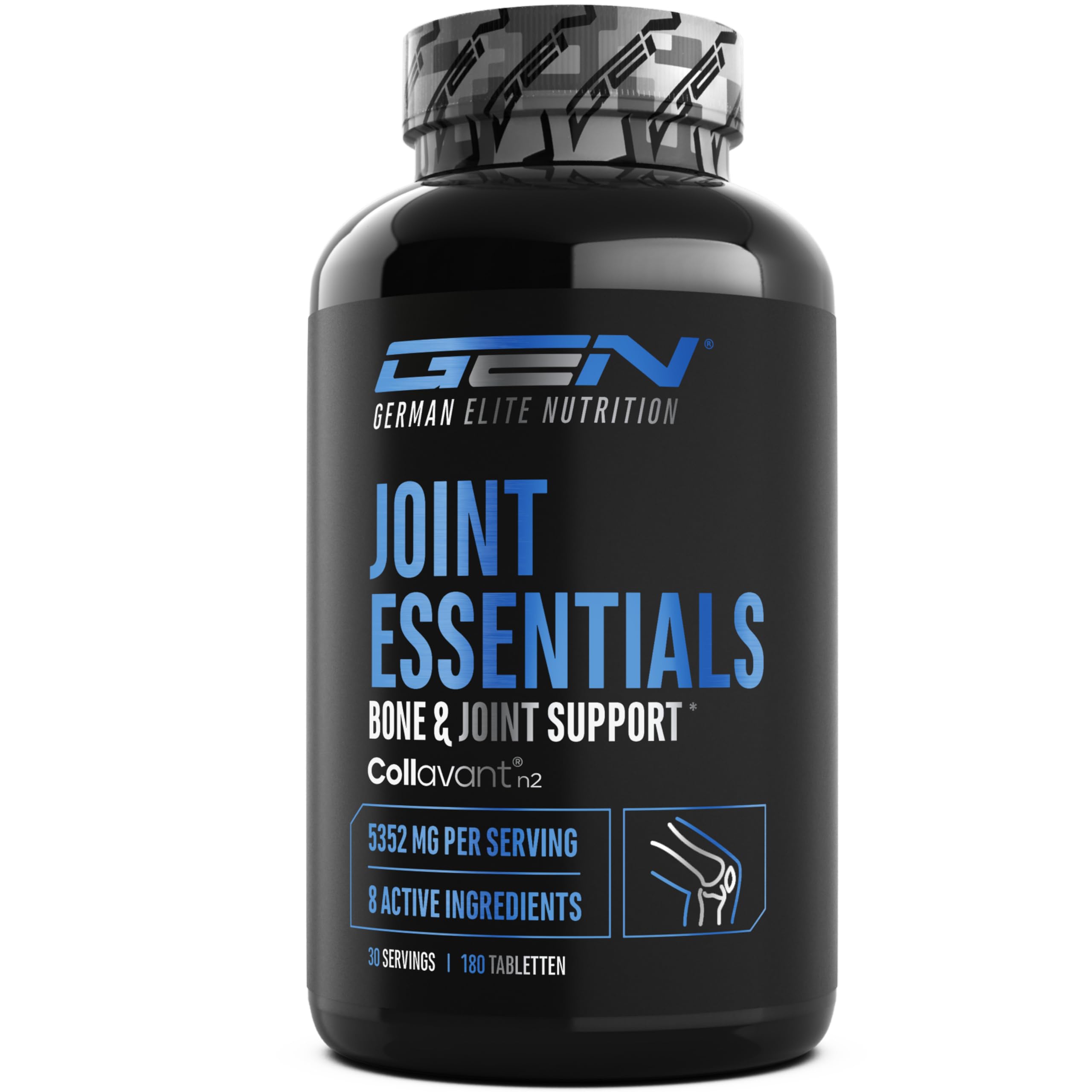 Joint Essentials – Integratore per le articolazioni con Collavant® N2 collagene di tipo II – Glucosamina + Condroitina + MSM + Acido ialuronico + Vitamina C + Cissus + Incenso – 180 compresse