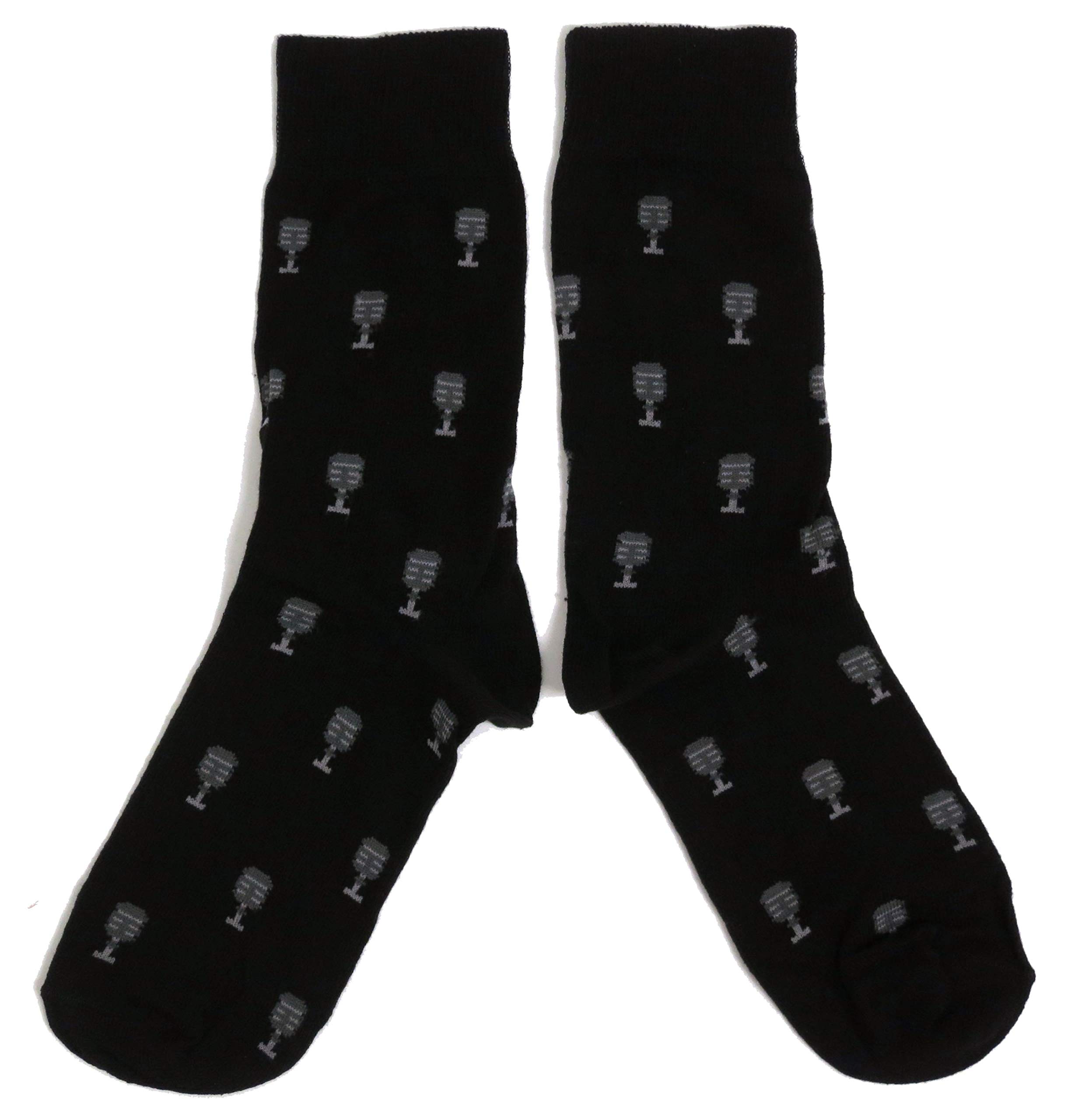Mens Karaoke Microphone Musician Black Socks UK 6-11 / Eur 39-45 / USA 7-12