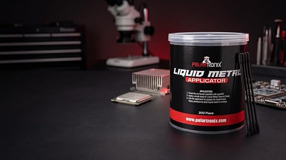 PolarTronix iquid Metal Applicator 200 Pieces - Easy Spreadability - for All Devices PS5, CPU, GPU, Series S, Series X