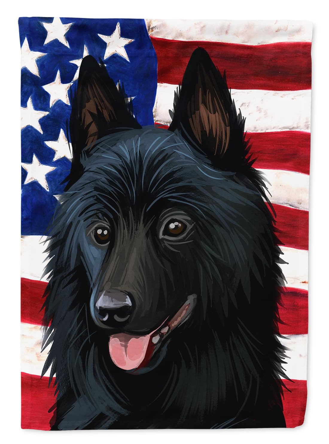 Schipperke Dog American Flag grand drapeau extérieur anti décoloration