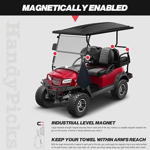 Miniatura 5 de Handy Picks Clip magnético para toalla de golf, diseño único de mini pelota de golf de metal, imán de fuerza industrial extraíble para un agarre
