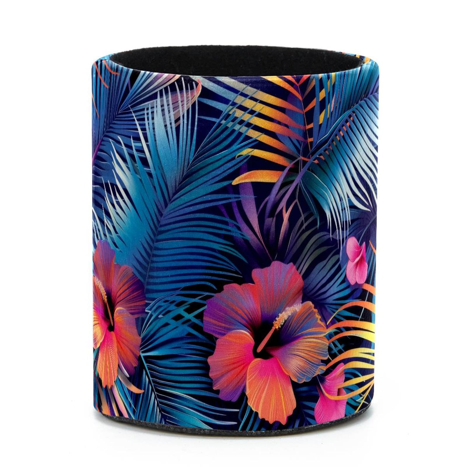 VAPOKF Round Pencil Holders for Desk, Artistic Leaves Pen Holders Pen Pot Makeup Brushes Storage Desktop Stationery Supplies Organiser for Home Office