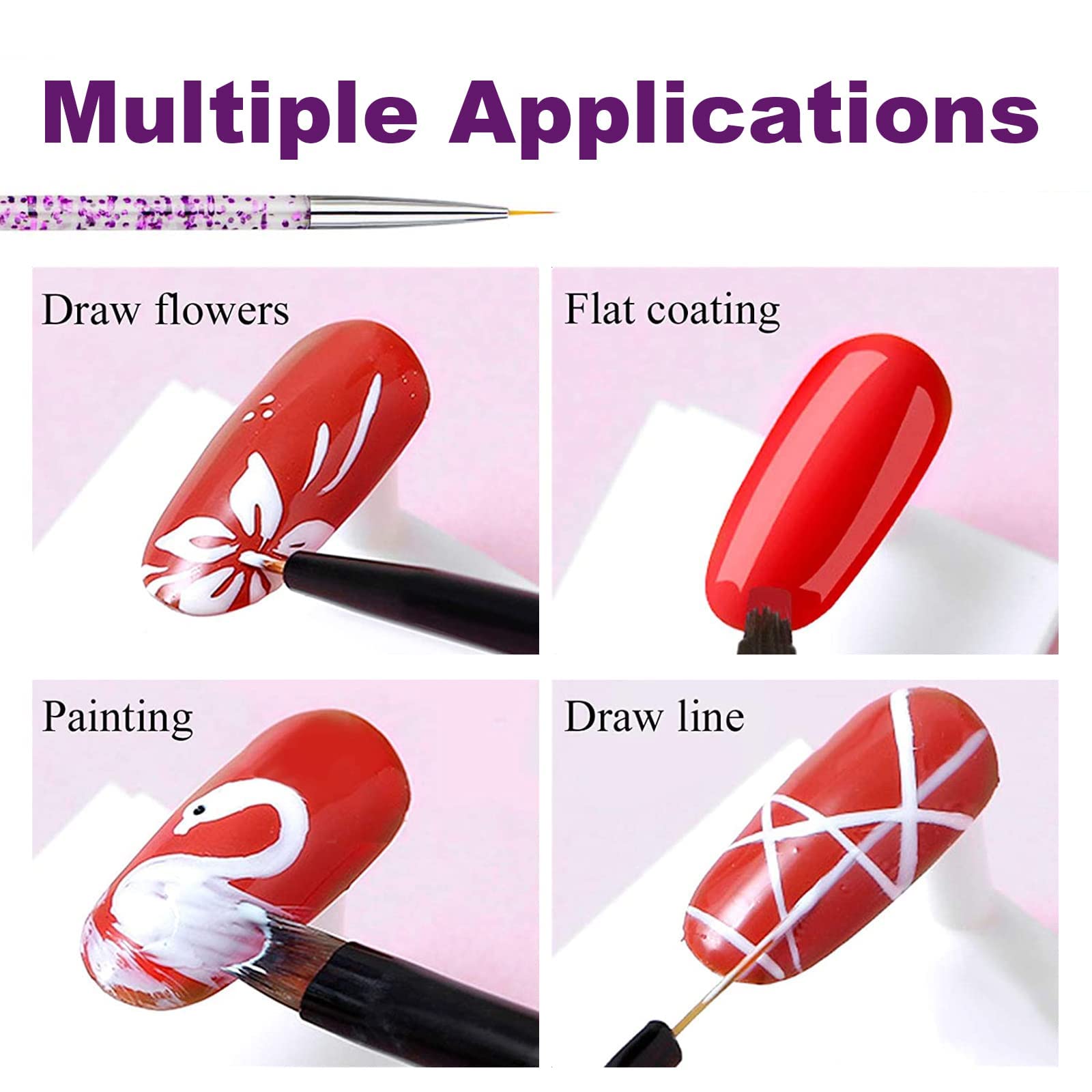Nail Stamper Nail Art Brushes - Punta francesa Nail Stamp Clear Nail Art Stamper Jelly con raspador, 1pcs Nail Pen Brushes, Soft Silicone Stamper Printer DIY