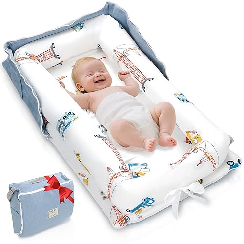 Miniatura 7 de Tumbona para Bebé de Recién Nacido a Niño Pequeño 0-24 Meses - Tumbona Portátil para Bebé con Algodón Transpirable, Tamaño Ajustable y Correa