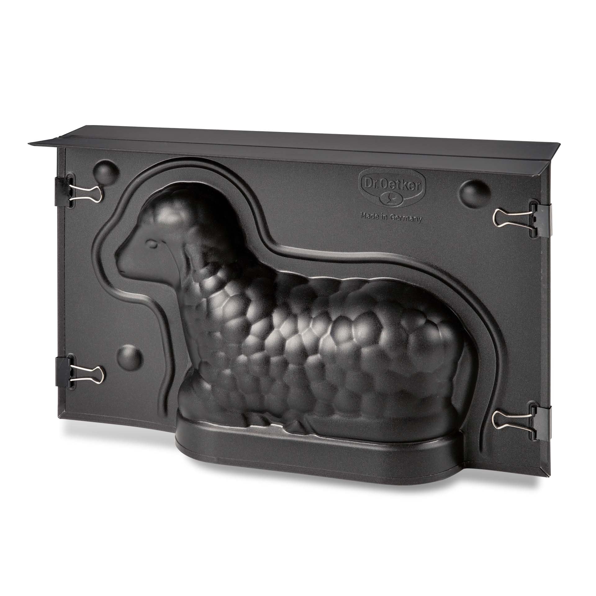 Dr. Oetker Backform Lena Lamm, Vollbackform für Oster-Kuchen (Farbe: Schwarz), Menge: 1 Stück